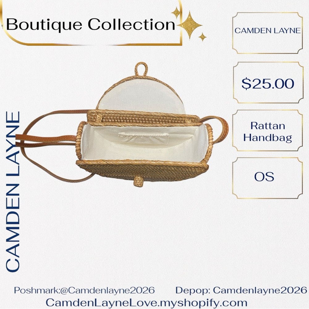 Camden Layne Rattan Crossbody Bag - Natural Tan - Picture 6 of 6